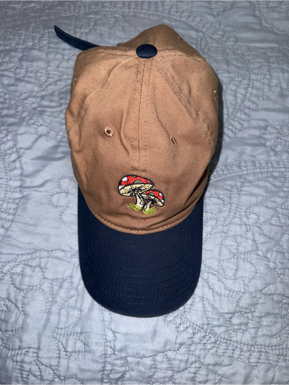 Brown and Navy Mushroom Baseball Cap